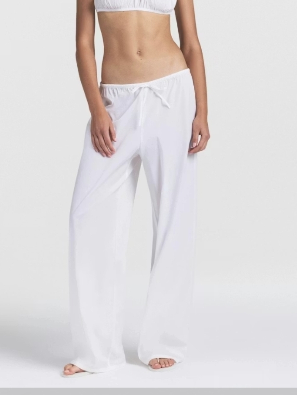 SKIMS Poplin Cotton Blend Drawstring Apparel Pants